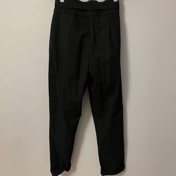 Black and Grey plaid dress pants with bow tie front - Picture 2 of 2